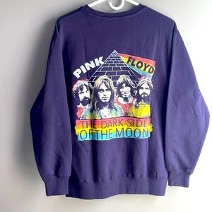 Pink Floyd Women SMALL RELAXED The Dark Side of the Moon Official Sweater,Purple